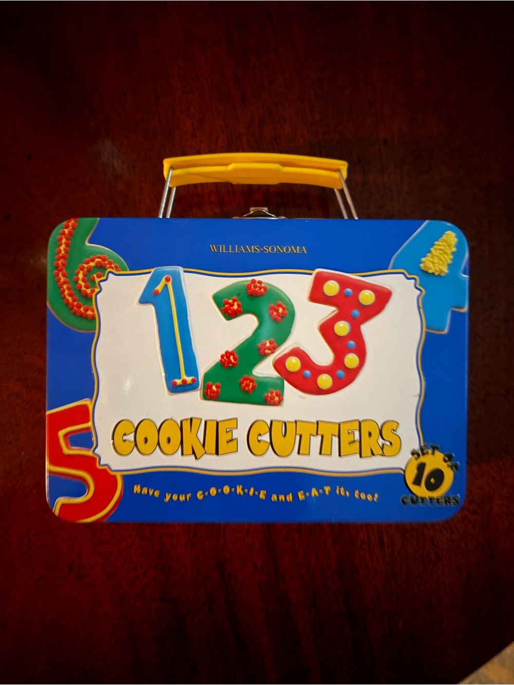 Williams Sonoma Number Cookie Cutters (10) in a Durable Tin w/ a Handle